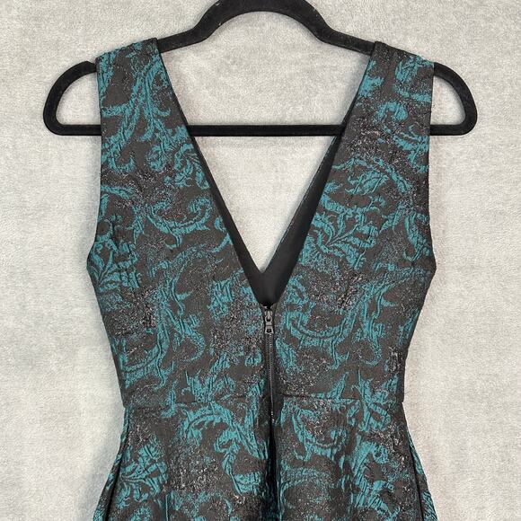 Alice And Oliva Dress Womens 4 Black Teal Mini Sleeveless Party Hoco Sorority - Picture 5 of 14